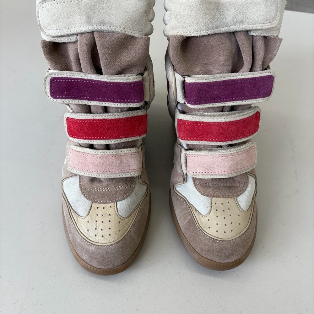 Isabel Marant Women's Sneakers with Red and Purple Accents